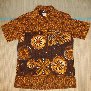 Vintage 1950's - 60's aloha shirt by Miki of Hawaii - Tribal Tapa Tiki Attire!